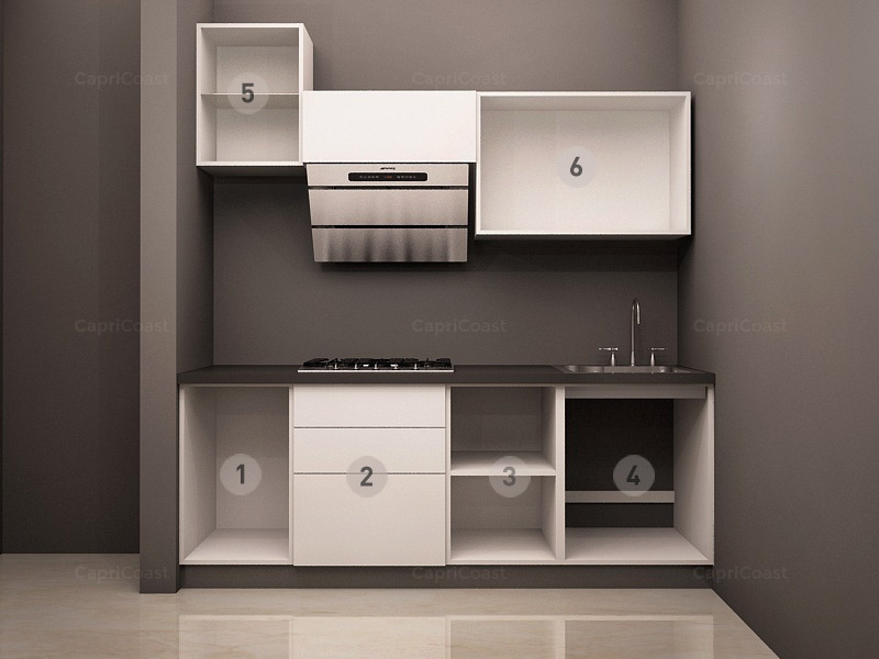 Lupin Straight Arizona Walnut Modular Kitchen